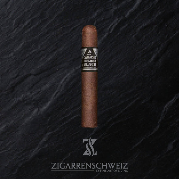 Camacho Diploma Black Selection Robusto, einzelne Zigarre mit dunklem Deckblatt