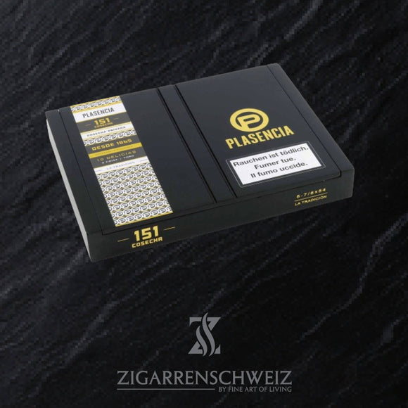 Plasencia Cosecha 151 La Tradición, geschlossene 10er Zigarrenkiste aus Holz mit Plasencia Logo