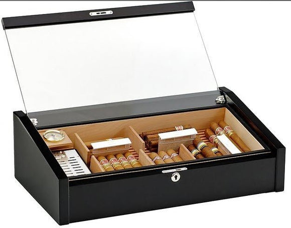 adorini Vega Deluxe (black) Humidor - Zigarrenschweiz Online Zigarren Boutique - 