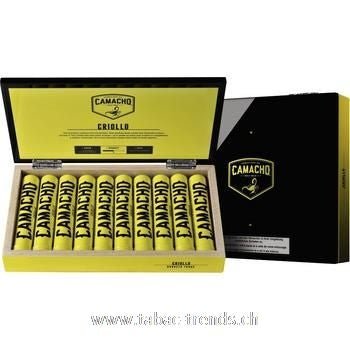 Camacho Criollo Robusto, 10er Zigarrenkiste mit Aluminium-Tubos